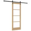 vidaXL Drzwi przesuwne Naturalny i czarny 73,5 x 198,5 cm
