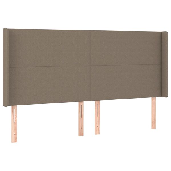 vidaXL Zagł&oacute;wek uszak, taupe, 203x16x118/128 cm, tkanina