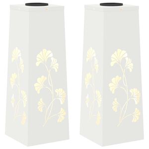 vidaXL Słoneczna LED lampa na ścieżkę 2 pcs Biały