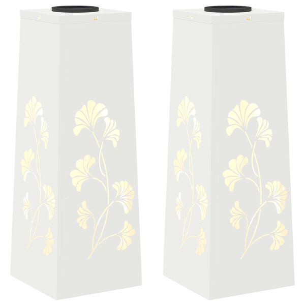 vidaXL Słoneczna LED lampa na ścieżkę 2 pcs Biały