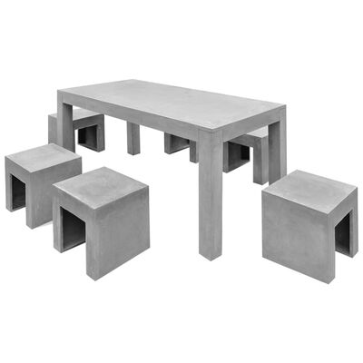 vidaXL 7-cz. zestaw mebli ogrodowych, beton