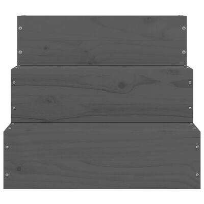 vidaXL Schody dla zwierząt, szare, 40x37,5x35 cm, lite drewno sosnowe