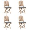 vidaXL 5-cz. zestaw składanych mebli ogrodowych z poduszkami, bambus