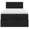 vidaXL Rama ł&oacute;żka otomana z materacem, czarna, 90x190 cm, tkanina