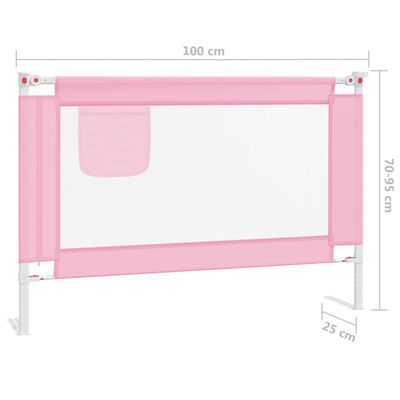 vidaXL Barierka do łóżeczka dziecięcego, różowa, 100x25 cm, tkanina