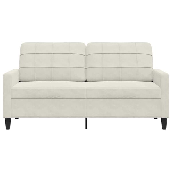 vidaXL Sofa 2-osobowa, kremowy, 140 cm, tapicerowana aksamitem