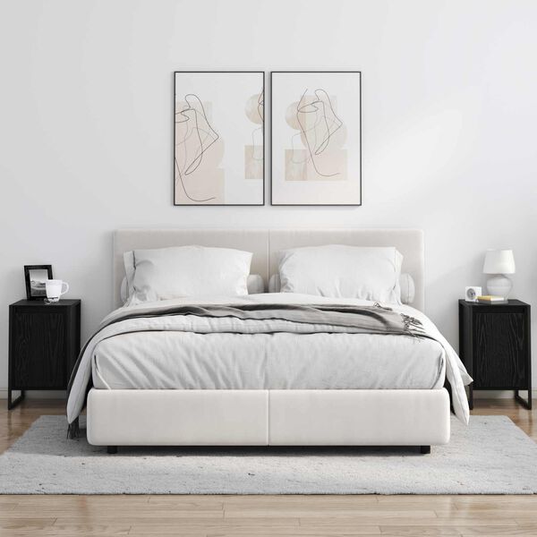 vidaXL Stolik nocny Czarny Dąb 39,5 x 30 x 50 cm