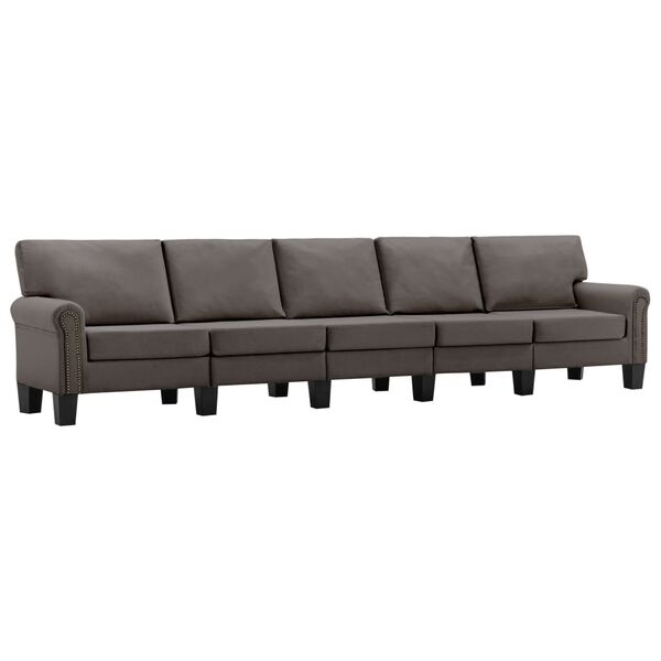 vidaXL 5-osobowa sofa, taupe, tapicerowana tkaniną
