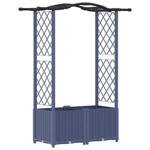 vidaXL Podniesione ł&oacute;żko z kratką i dachem Szary 125 x 40 x 138 cm PP