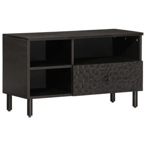 vidaXL Szafka pod telewizor, czarna, 80x33x46 cm, lite drewno mango
