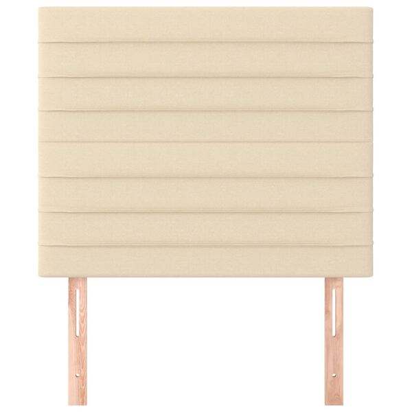 vidaXL Zagł&oacute;wek kremowy 90x5x118/128 cm tkanina