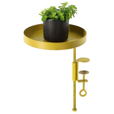 Esschert Design Taca na rośliny z mocowaniem, okrągła, złota rozmiar M