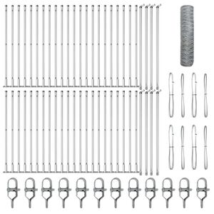vidaXL Słupek ogrodzeniowy. Srebrny 100 x 0,4 m (siatka 36 mm) Stal