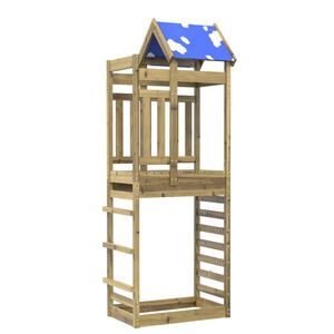 vidaXL Wieża zabaw Brązowy 85 x 52,5 x 239 cm Drewno impregnowane lite