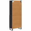 vidaXL Highboard Czarny Dąb 69,5 x 34 x 180 cm Materiał drewnopochodny