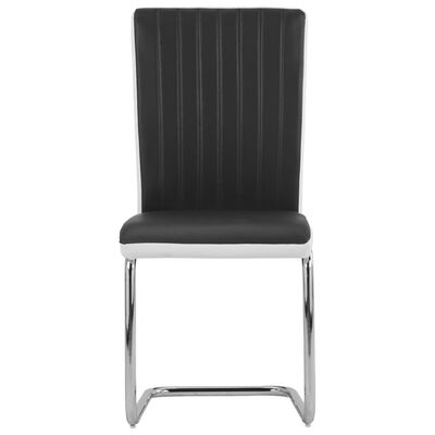 vidaXL Krzesła stołowe, wspornikowe, 2 szt., czarne, sztuczna skóra
