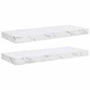 vidaXL P&oacute;łka ścienna 2 szt. Biały marmur 60 x 23,5 x 3,8 cm