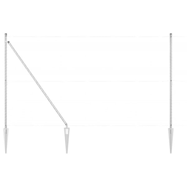 vidaXL Słupek ogrodzeniowy. 13 pcs Srebrny Stal