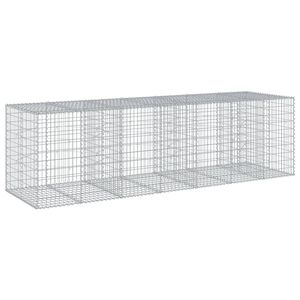 vidaXL Kosz gabionowy z pokrywą, 350x100x100 cm, galwanizowane żelazo