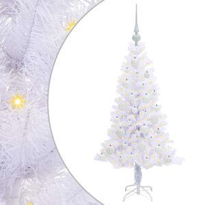 vidaXL Sztuczna choinka z 150 diodami LED Biały 120 cm PVC i Stal