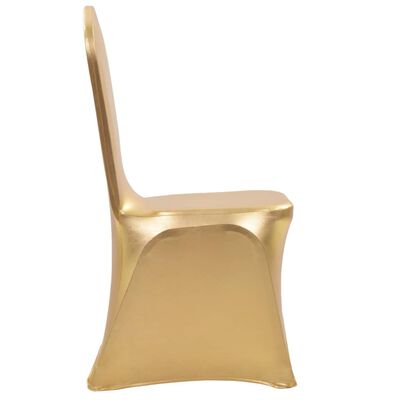 vidaXL Elastyczne pokrowce na krzesła, 6 szt., złote