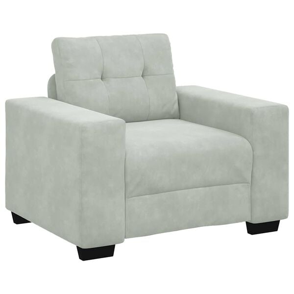 vidaXL Sofa Fotel Jasnoszary 100x78x80 cm Aksamit