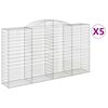 vidaXL Kosze gabionowe z łukiem, 5 szt., 300x50x160/180 cm, żelazo