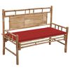 vidaXL Ławka ogrodowa z poduszką, 120 cm, bambusowa