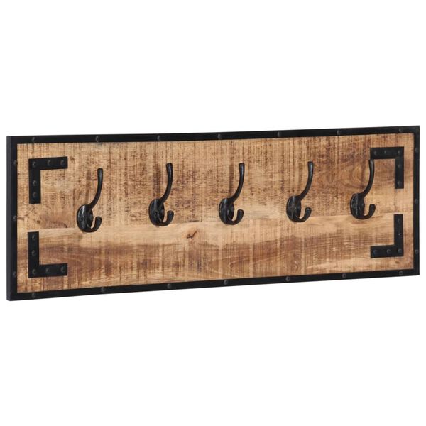 vidaXL Wieszaki na ubrania, 2 szt., 80x8x25 cm, surowe drewno mango