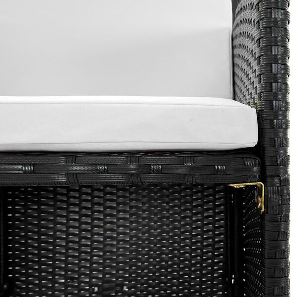 vidaXL 13-cz. zestaw mebli ogrodowych z poduszkami, rattan PE, czarny