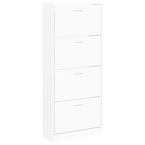 vidaXL Szafka na buty, biały, 63x24x147 cm, materiał drewnopochodny