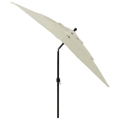 vidaXL 3-poziomowy parasol na aluminiowym słupku, piaskowy, 2,5x2,5 m