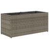 vidaXL Donica ogrodowa z 2 wkładami, szara, 72x30x32 cm, rattan PE