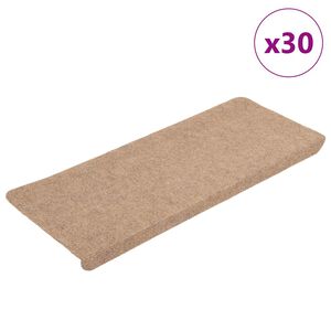 vidaXL Maty na schody samoprzylepne 30 szt. Beżowe 65x24,5x3,5 cm