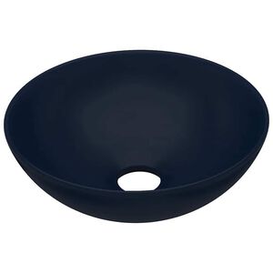 vidaXL Umywalka łazienkowa, ceramiczna, ciemnoniebieska, okrągła