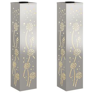 vidaXL Słoneczna LED lampa na ścieżkę 2 szt. Ciepła biel
