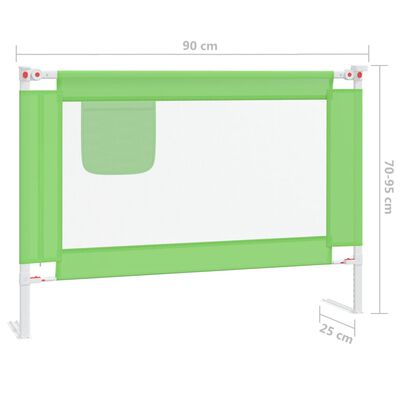 vidaXL Barierka do łóżeczka dziecięcego, zielona, 90x25 cm, tkanina
