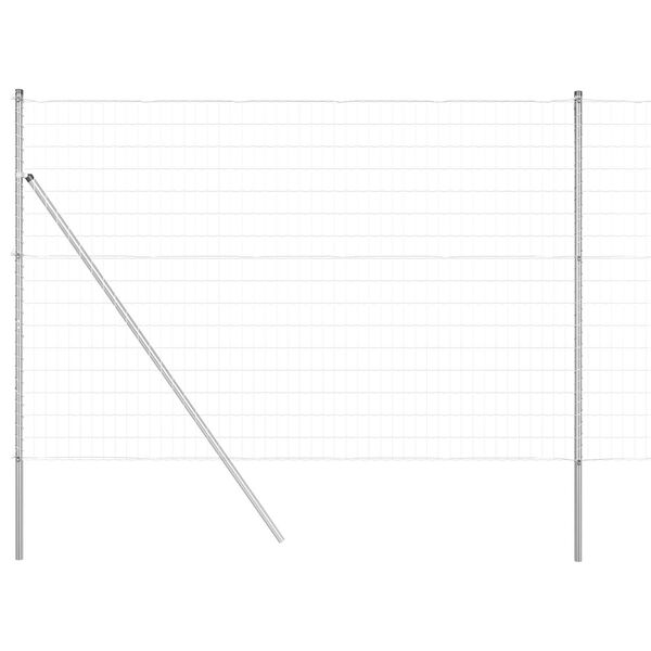 vidaXL Ogrodzenie z słupkiem Srebrny 1,6 x 10 m Stal i PVC