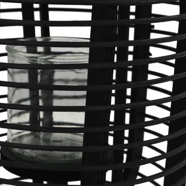 vidaXL Stojący lampion na świece, bambusowy, czarny