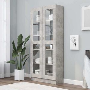 vidaXL Witryna, szarość betonu, 82,5x30,5x185,5 cm