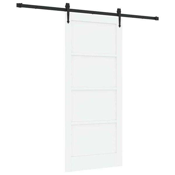vidaXL Drzwi przesuwne ORKDAL Biały 86 x 198,5 cm Lite drewno sosnowe