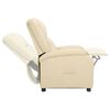 vidaXL Rozkładany fotel, kremowy, sk&oacute;ra naturalna