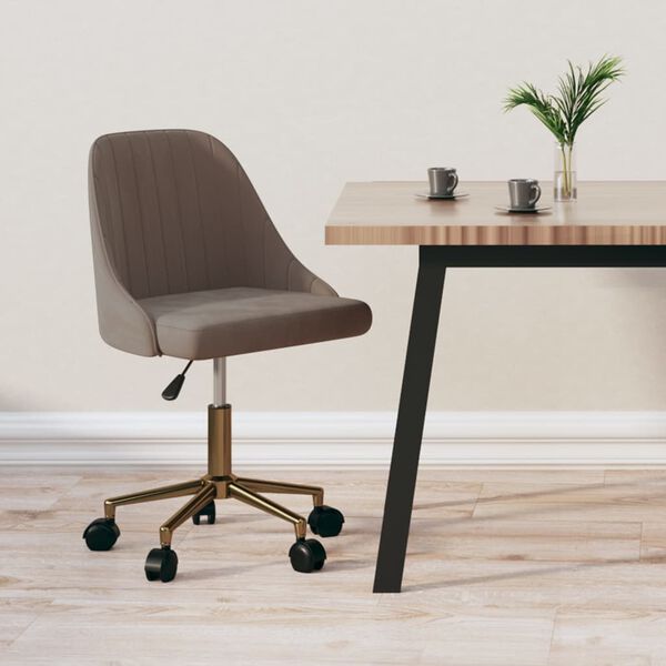 vidaXL Obrotowe krzesło stołowe, jasnoszare, aksamitne