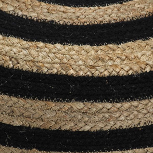 vidaXL Ręcznie robiony puf, czarny, 40 x 45 cm, juta