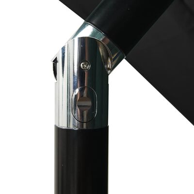 vidaXL 3-poziomowy parasol na aluminiowym słupku, czarny, 2,5x2,5 m