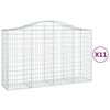 vidaXL Kosze gabionowe, 11 szt, 200x50x120/140cm, galwanizowane żelazo