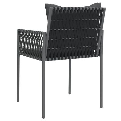 vidaXL Krzesła ogrodowe z poduszkami, 2 szt., czarne, 54x61x83 cm