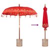 vidaXL Baliński Parasol z Bazą Czerwony 215 x 215 x 260 cm