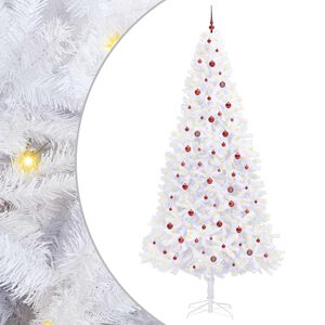 vidaXL Sztuczna choinka z 300 diodami LED Biały 300 cm PVC i stal