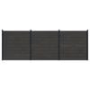vidaXL Panel ogrodzeniowy 3 pcs WPC i aluminium Czarny
